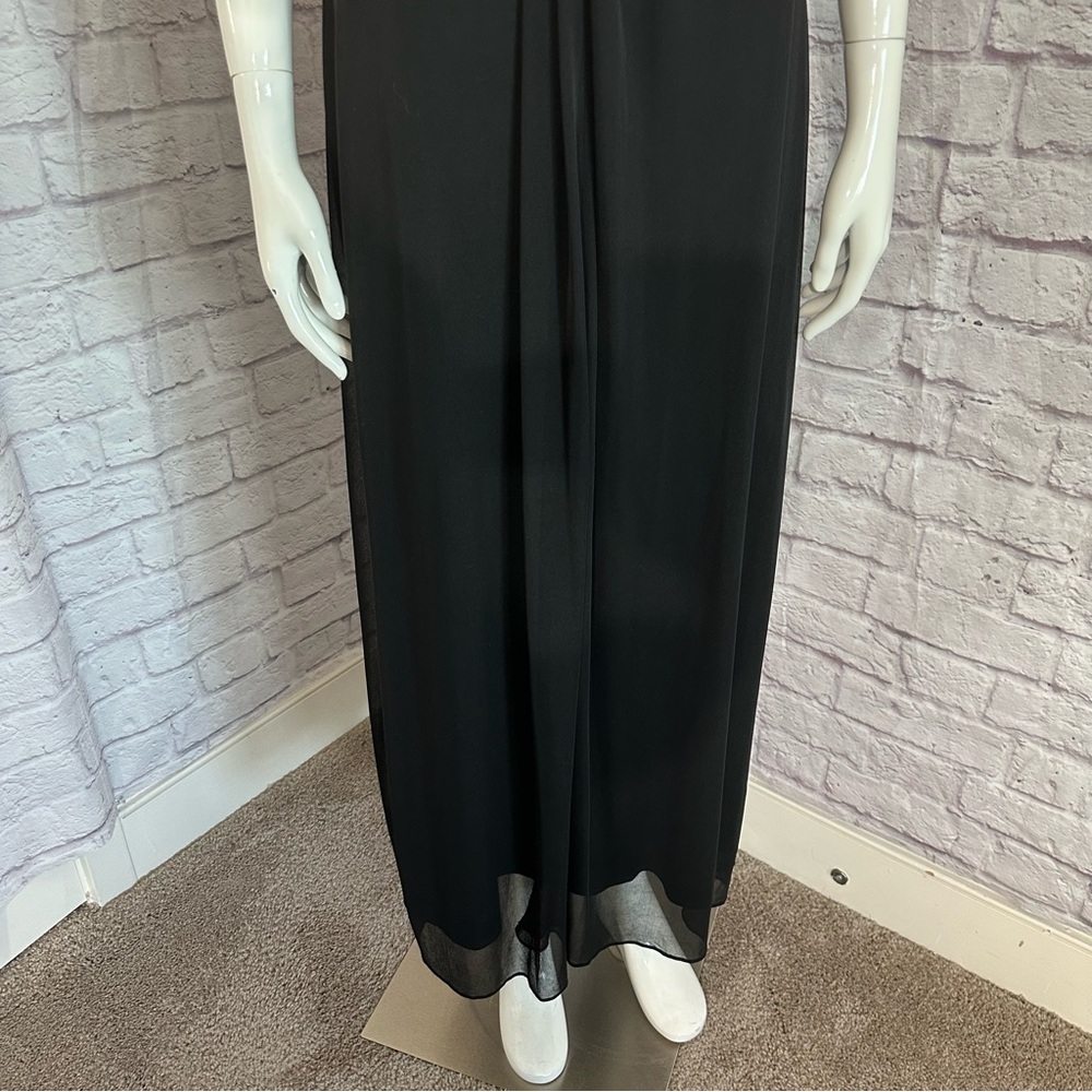 Alex Evenings vintage spaghetti strap formal ball gown prom dress in black. - Picture 3 of 6